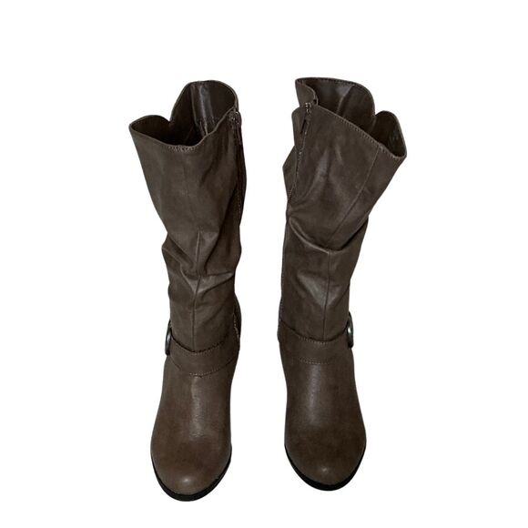 Slouchy Mid-Calf Boots 3" Heels Zip-Up Brown Style & Co Size 6.5M - Picture 3 of 8